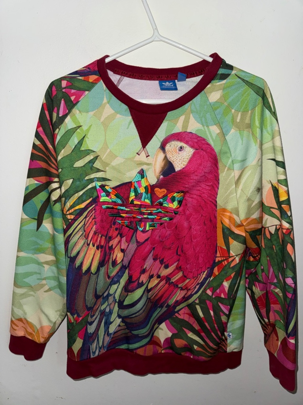 Adidas Originals x Farm Rio ARARI Parrot Bird Sweatshirt Size